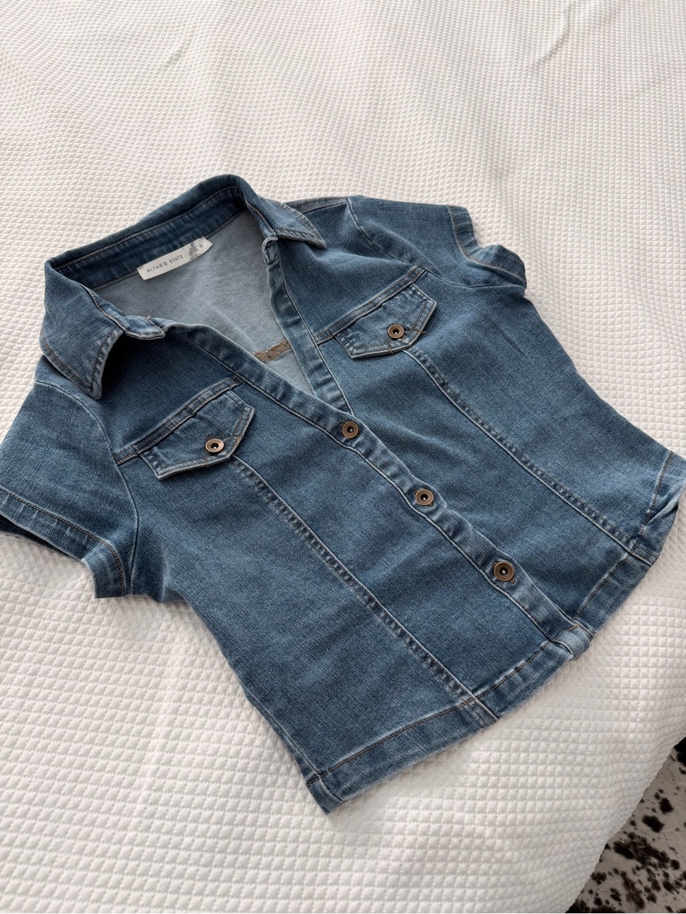 Altar'd State Light Blue Denim Shirt